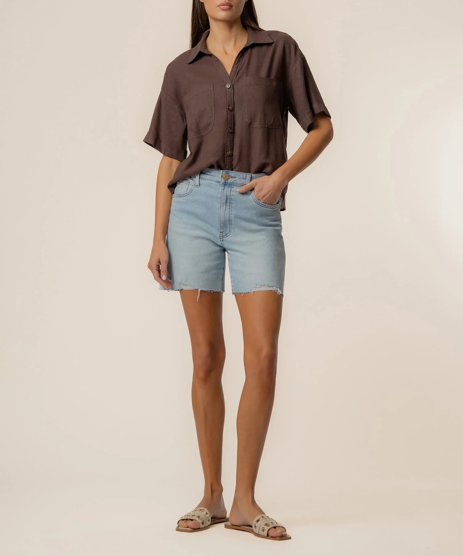 Brianna Linen Boxy Shirt - Image 2