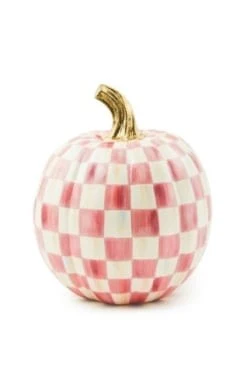 Bubblegum Pink Check Pumpkin - Small