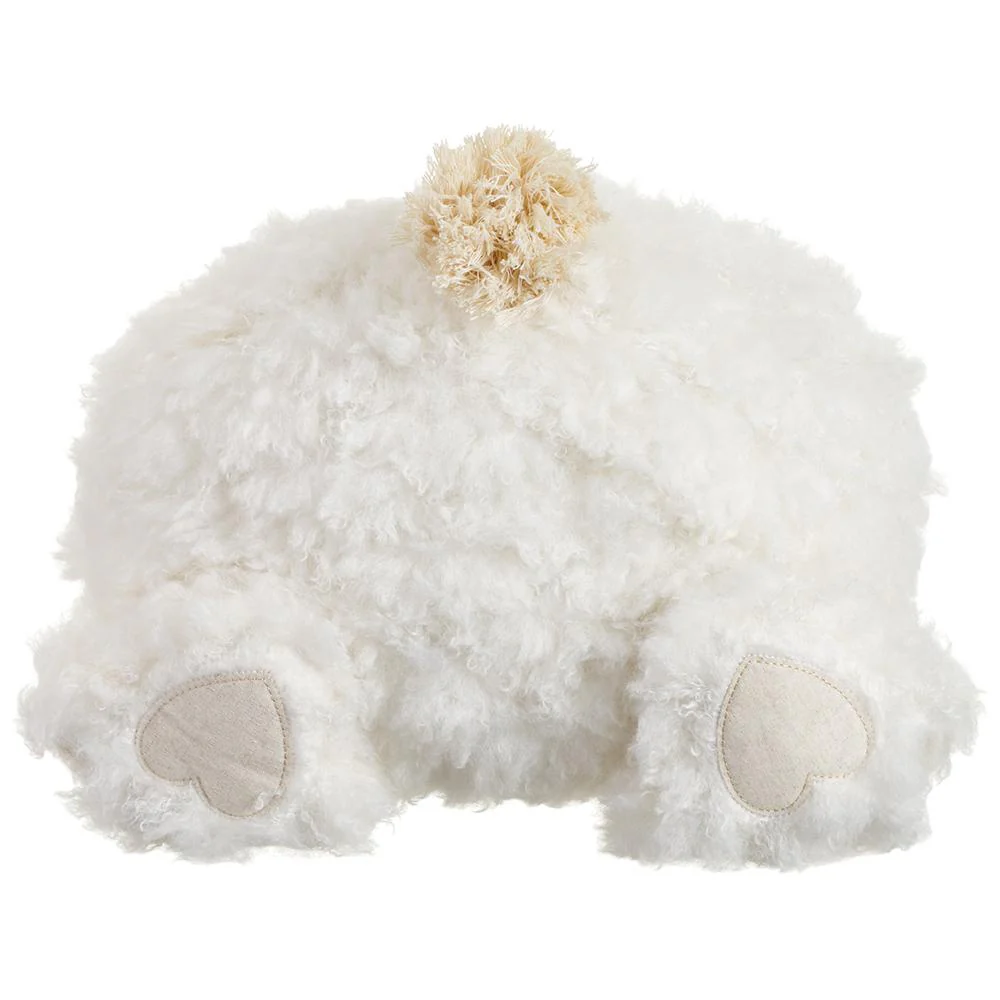 Bunny Butt Plush Pillow White Beige