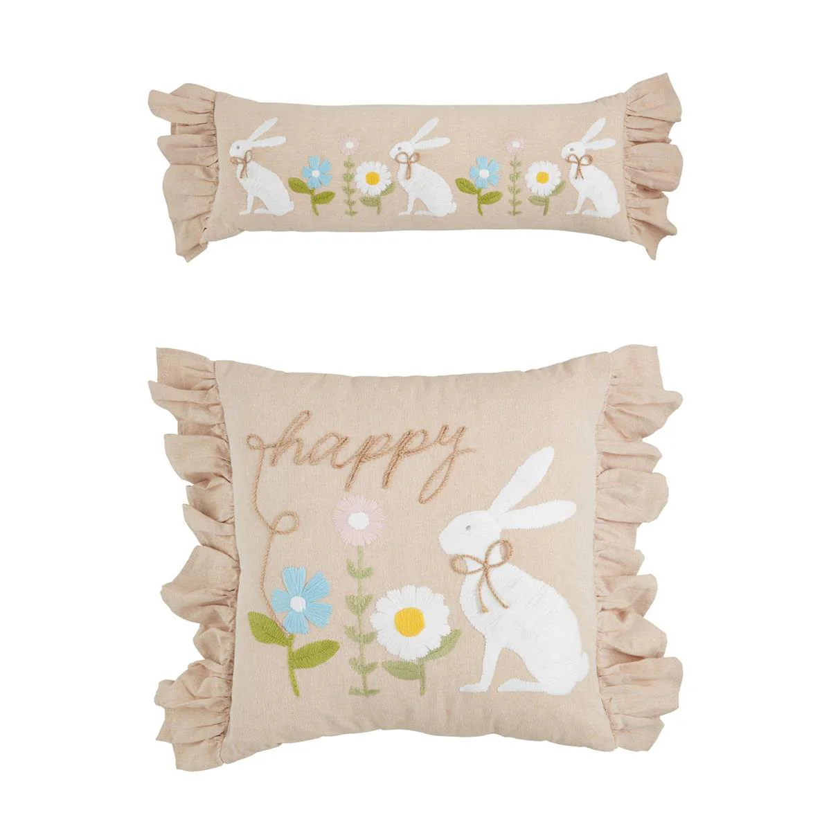 Bunny Embroidered Pillows