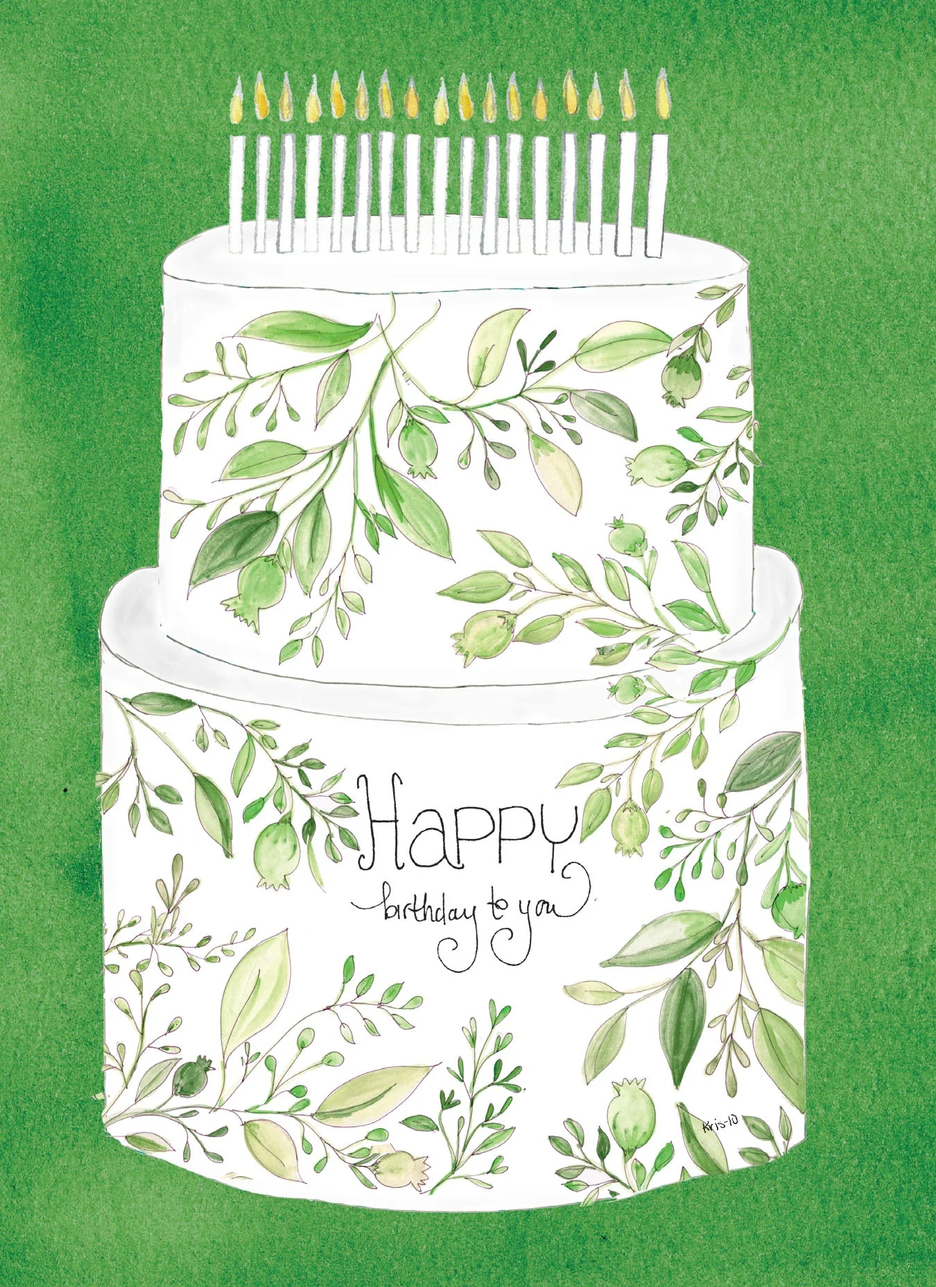 Cake Greenery Birthday Card