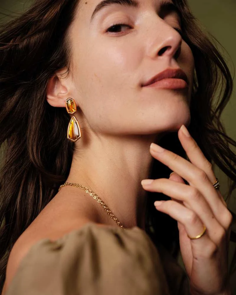 Camry Enamel Frame Statement Earrings - Image 4