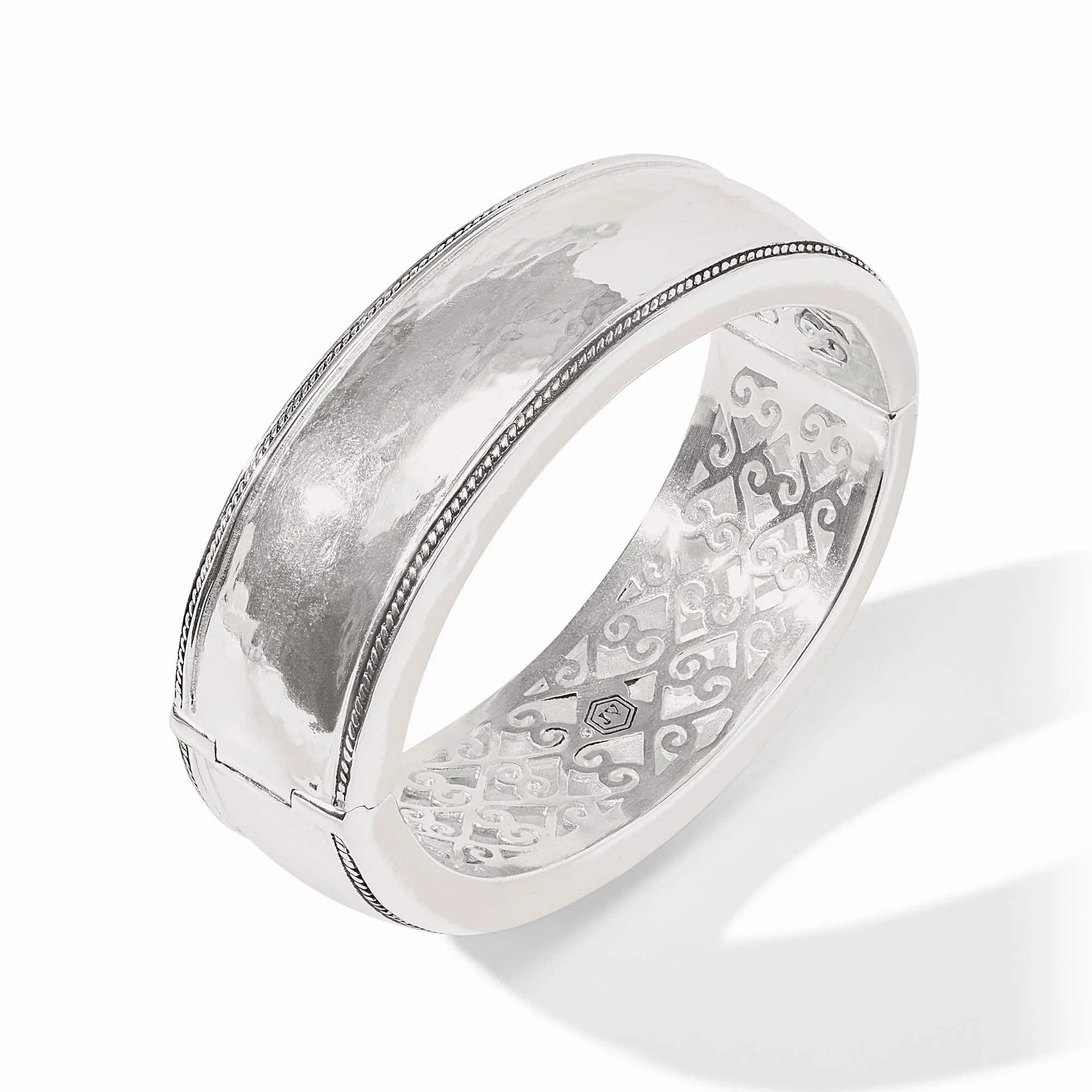 Cannes Statement Hinge Bangle Silver - Image 2