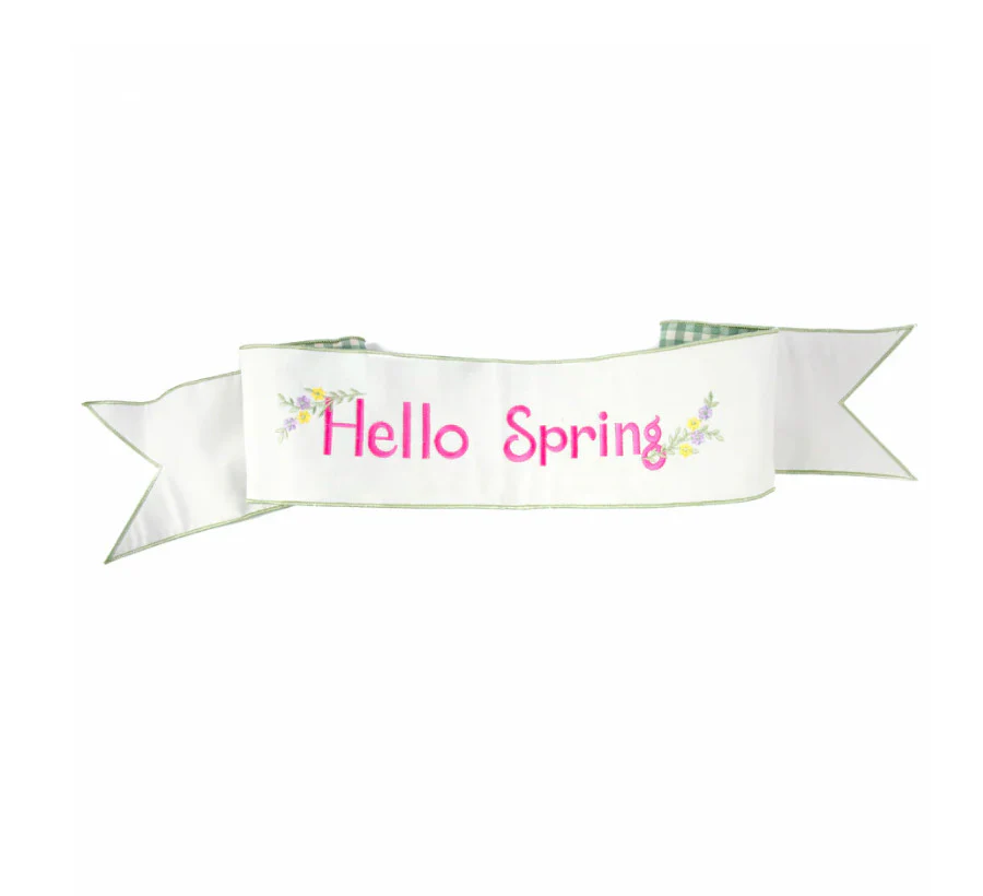 Canvas Hello Spring Check Backing Banner