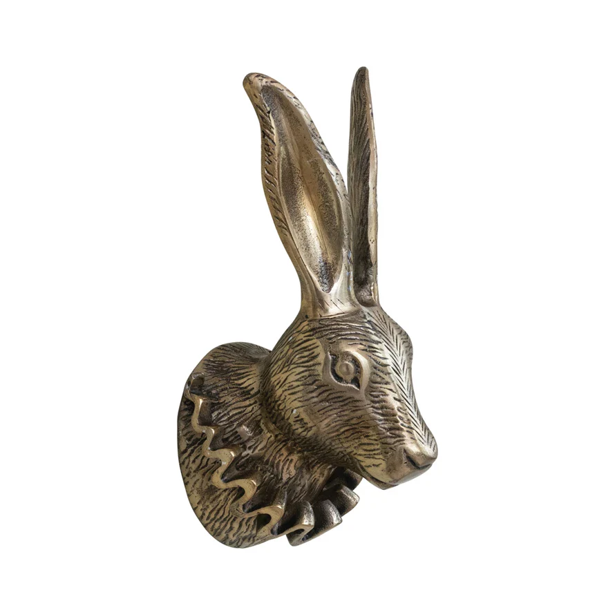 Cast Aluminum Rabbit Head with Ruff Collar Wall Décor - Image 2