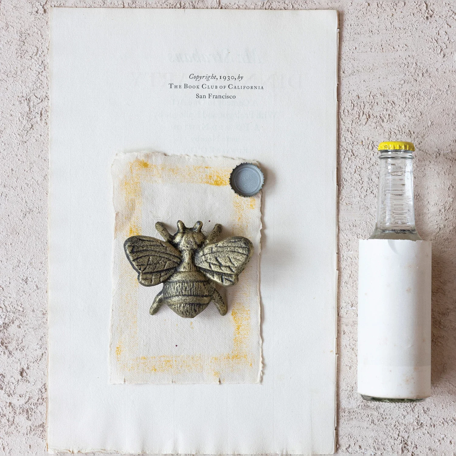 Cast Iron Bee Bottle Opener - Distressed Gold Finish - Image 2
