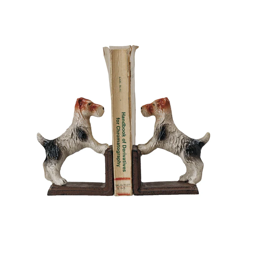 Cast Iron Jack Russell Terrier Bookends - Sold as Set
