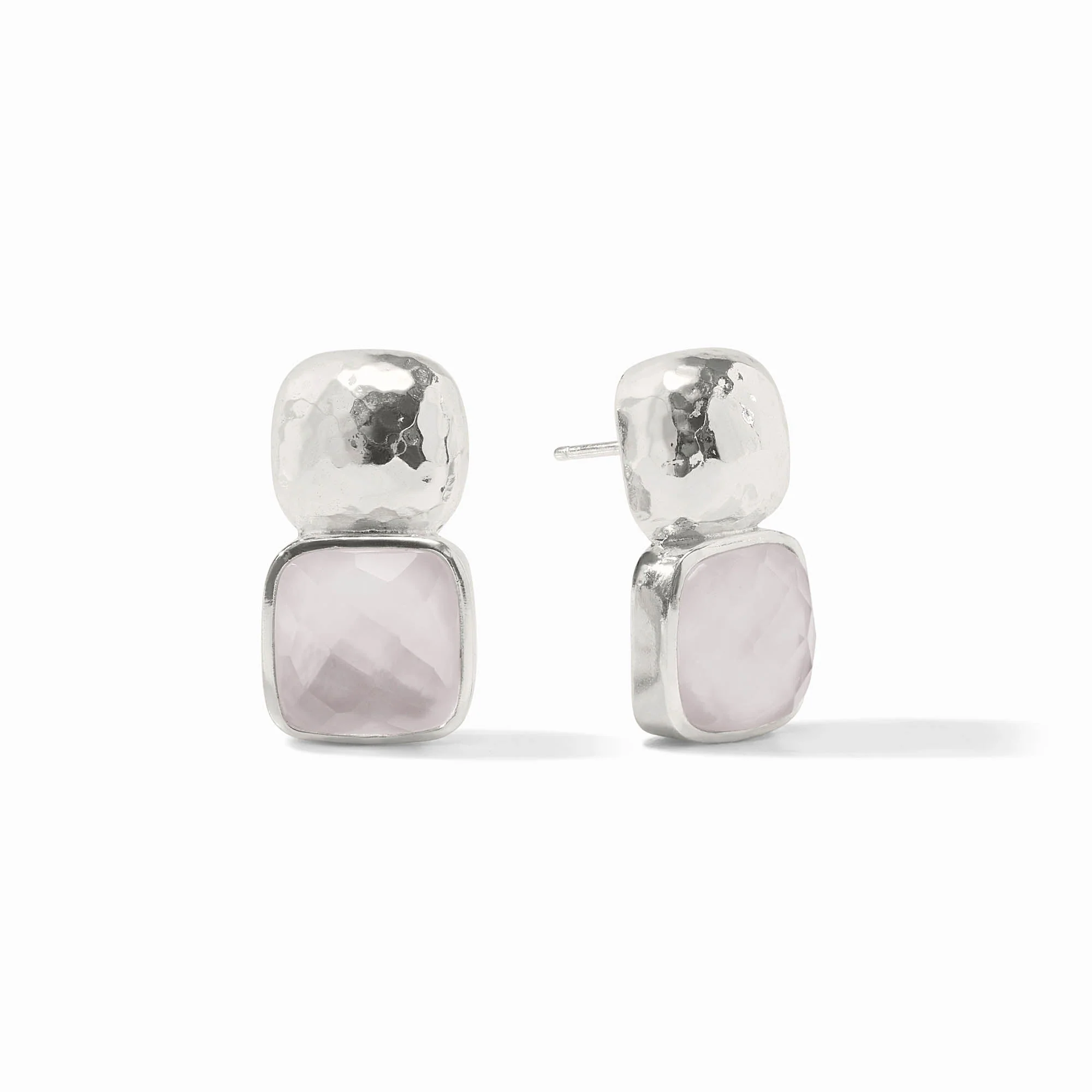 Catalina Earring Silver Iridescent Clear Crystal