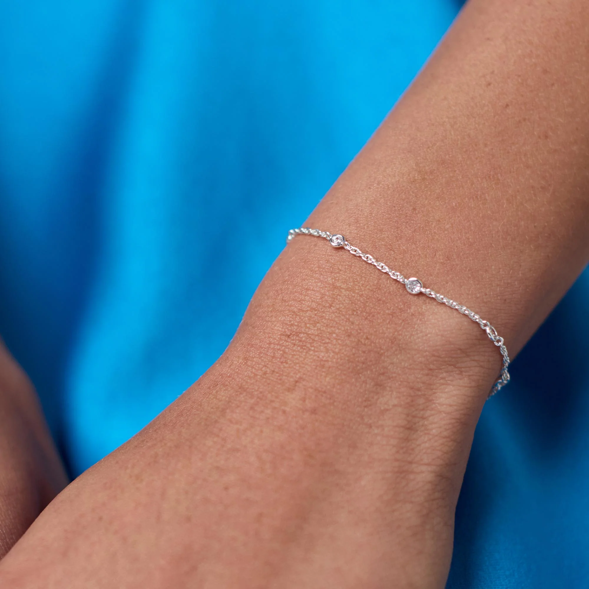 Celeste Delicate Bracelet Silver Cubic Zirconia - Image 3