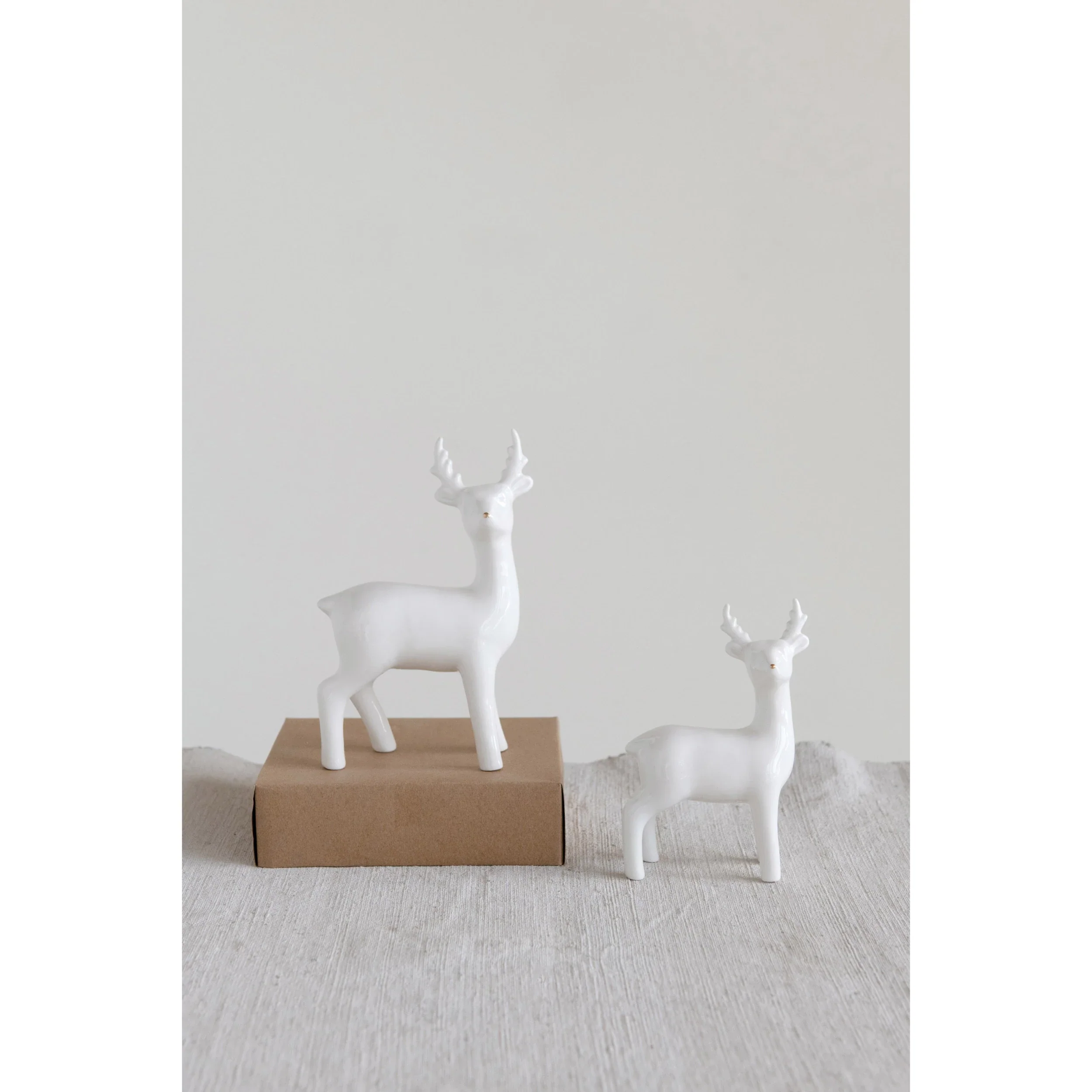 Ceramic Standing Deer with Gold Nose