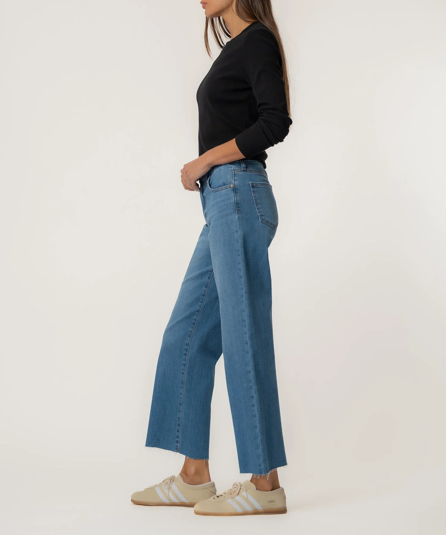 Charlotte High Rise Wide Leg with Raw Hem - Image 2
