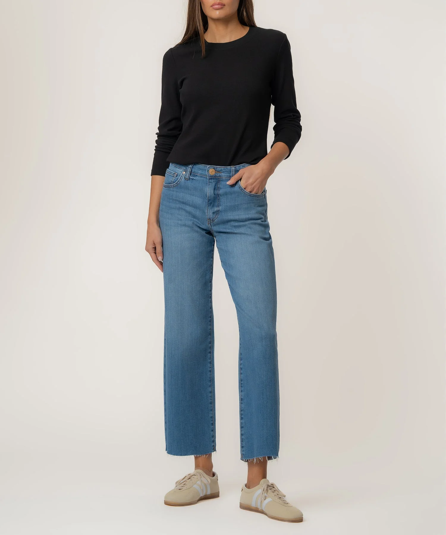 Charlotte High Rise Wide Leg with Raw Hem - Image 6