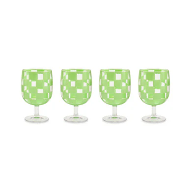 Check Acrylic Water Goblet SET OF 4 - Image 2