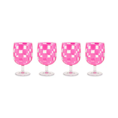 Check Acrylic Water Goblet SET OF 4 - Image 3