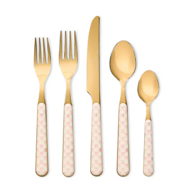 Check Bistro Flatware 5 Piece Place Setting - Sold as Set