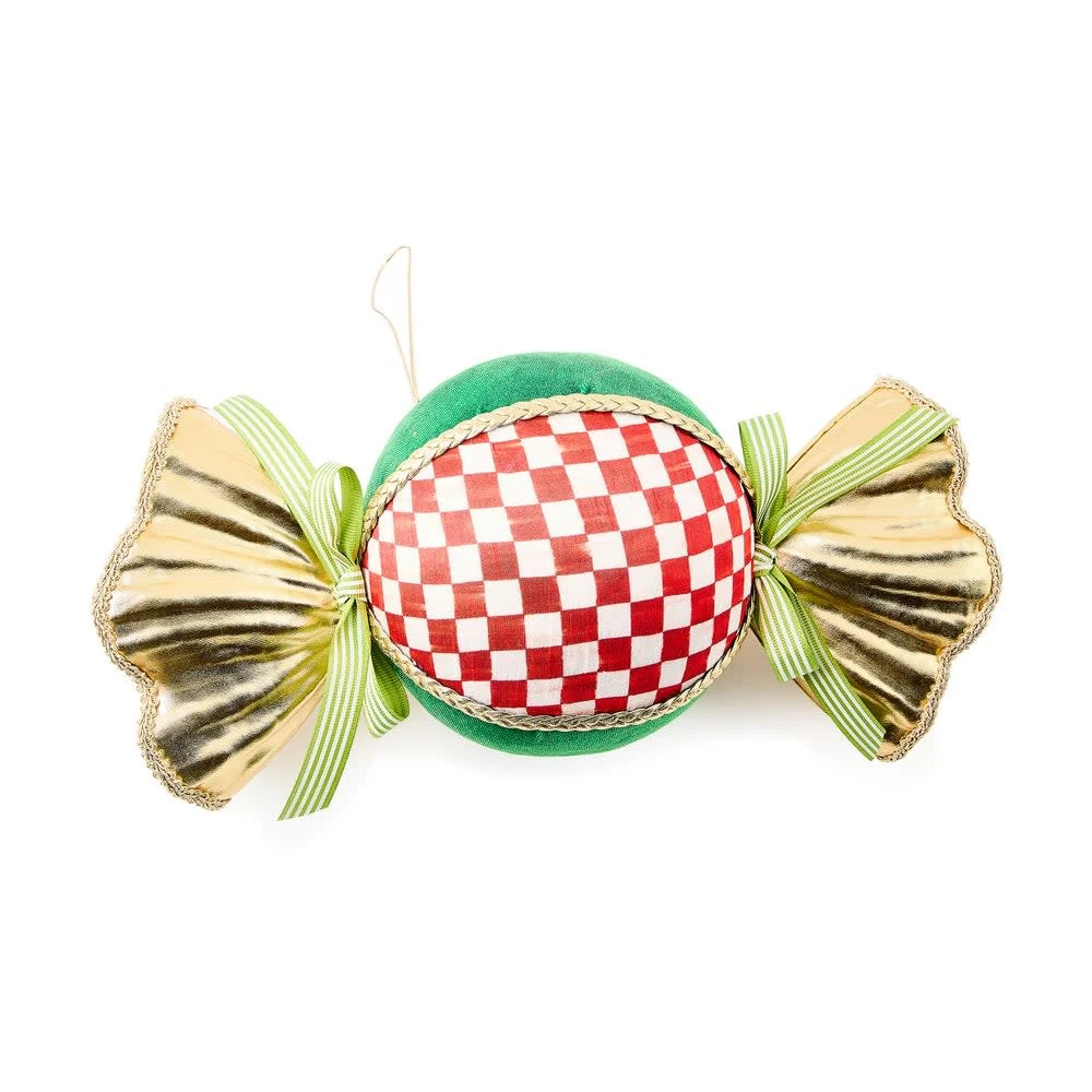 Check It Out Red Check Candy Fabric Ornament - Image 2