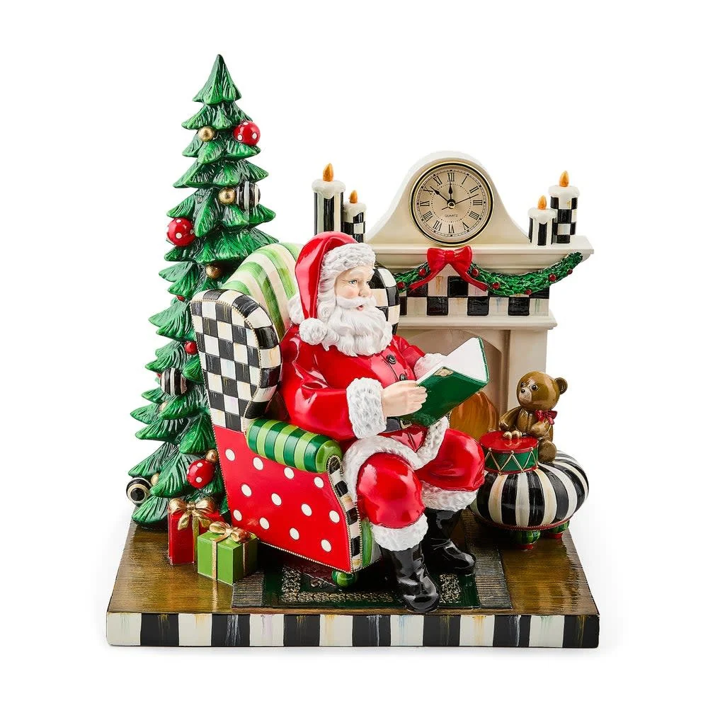 Check It Out Santa by Fireplace Illuminated Figurine - Image 2