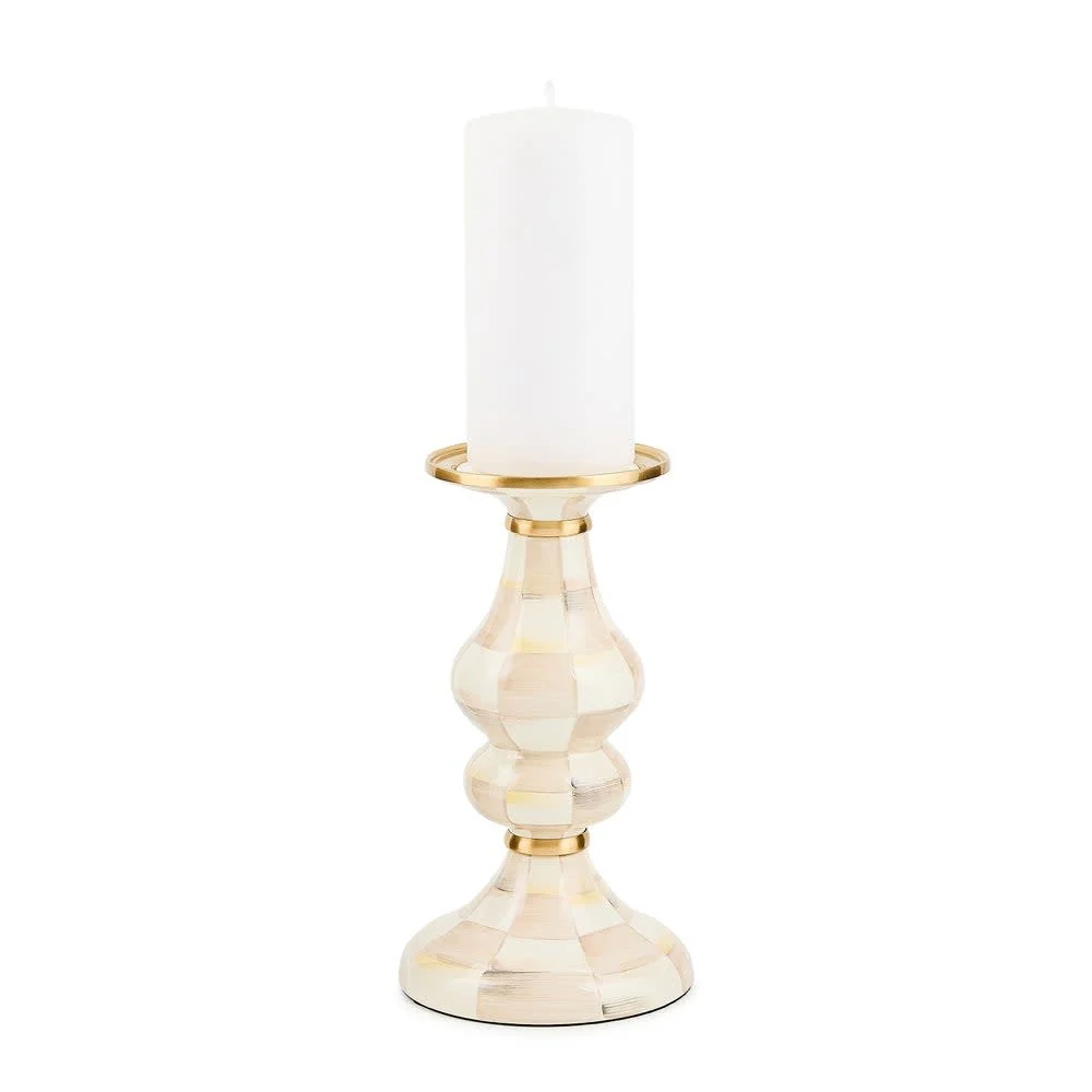 Mackenzie Childs Check Pillar Candlestick - Image 3