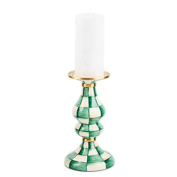 Mackenzie Childs Check Pillar Candlestick - Image 4