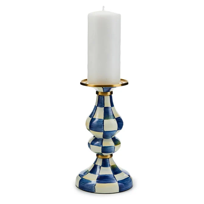 Mackenzie Childs Check Pillar Candlestick - Image 6