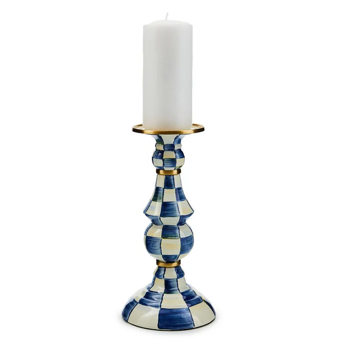 Mackenzie Childs Check Pillar Candlestick - Image 7