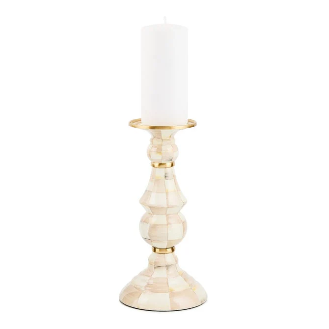 Mackenzie Childs Check Pillar Candlestick - Image 8