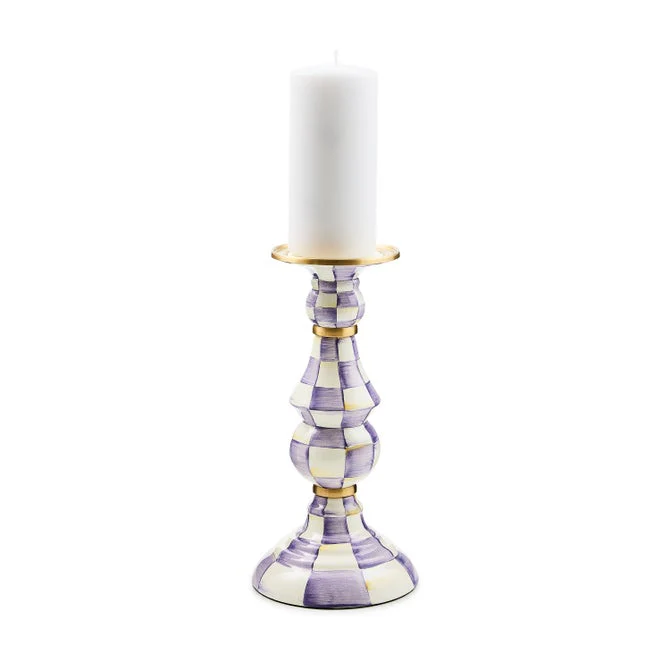 Mackenzie Childs Check Pillar Candlestick - Image 9
