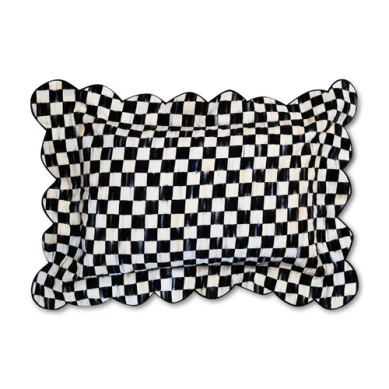 Check Reversible Scalloped Lumbar Throw Pillow - Image 2