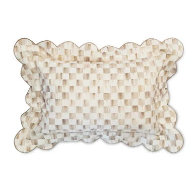 Check Reversible Scalloped Lumbar Throw Pillow - Image 3