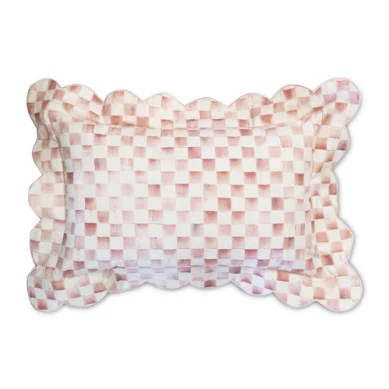 Check Reversible Scalloped Lumbar Throw Pillow - Image 4