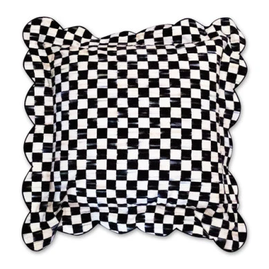 Check Reversible Scalloped Throw Pillow - Image 2