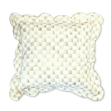 Check Reversible Scalloped Throw Pillow - Image 3