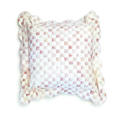 Check Reversible Scalloped Throw Pillow - Image 4