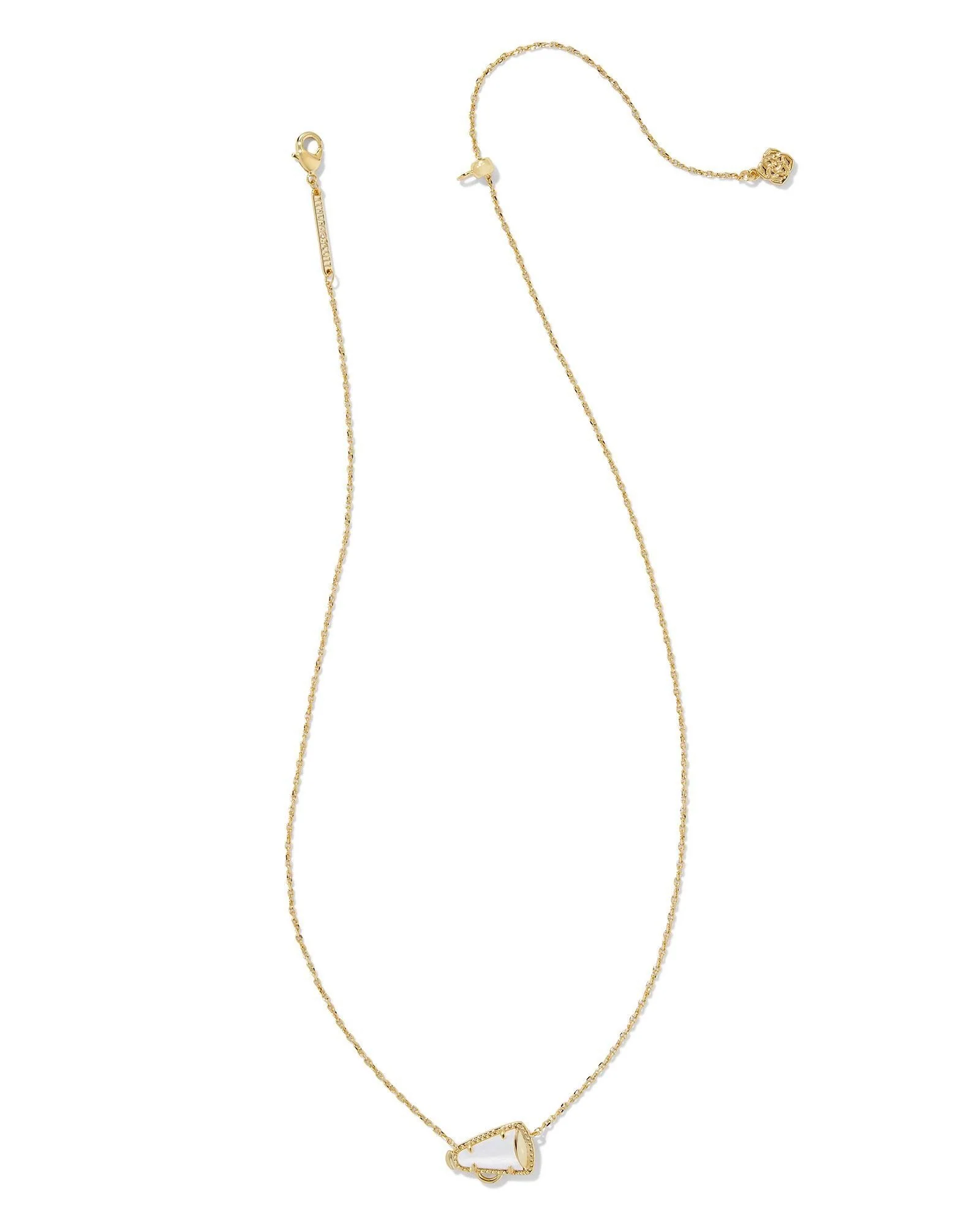Cheer Short Pendant Necklace Gold White Mother Of Pearl - Image 2