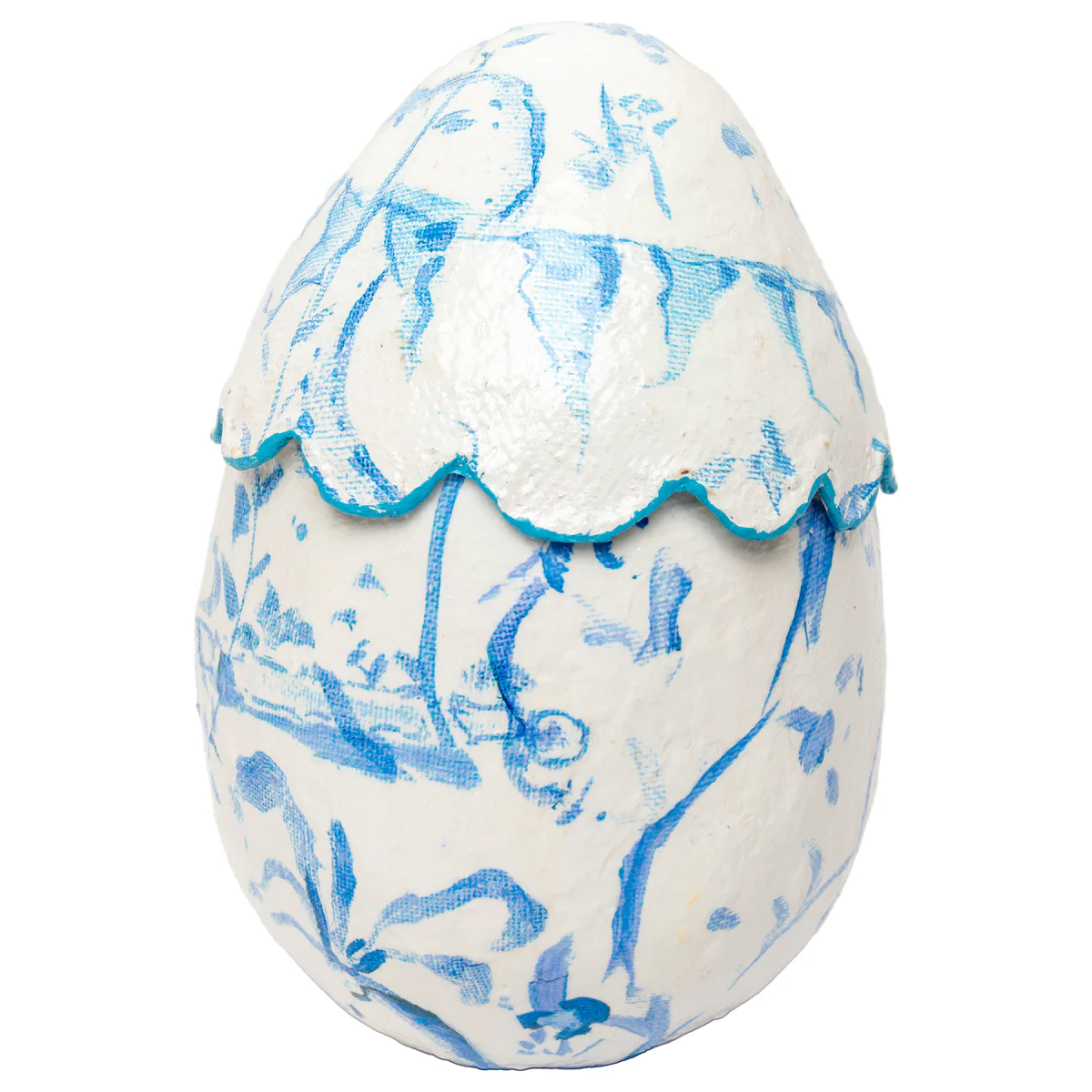Chinoiserie Blue Scallop Egg