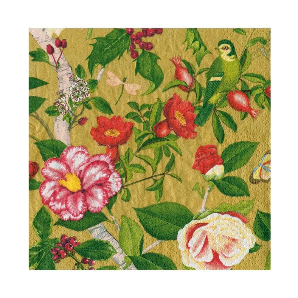 Christmas Chinoiserie Gold Luncheon Napkins