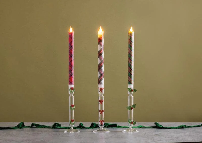 Christmas Glass Icon Candlesticks - Image 2