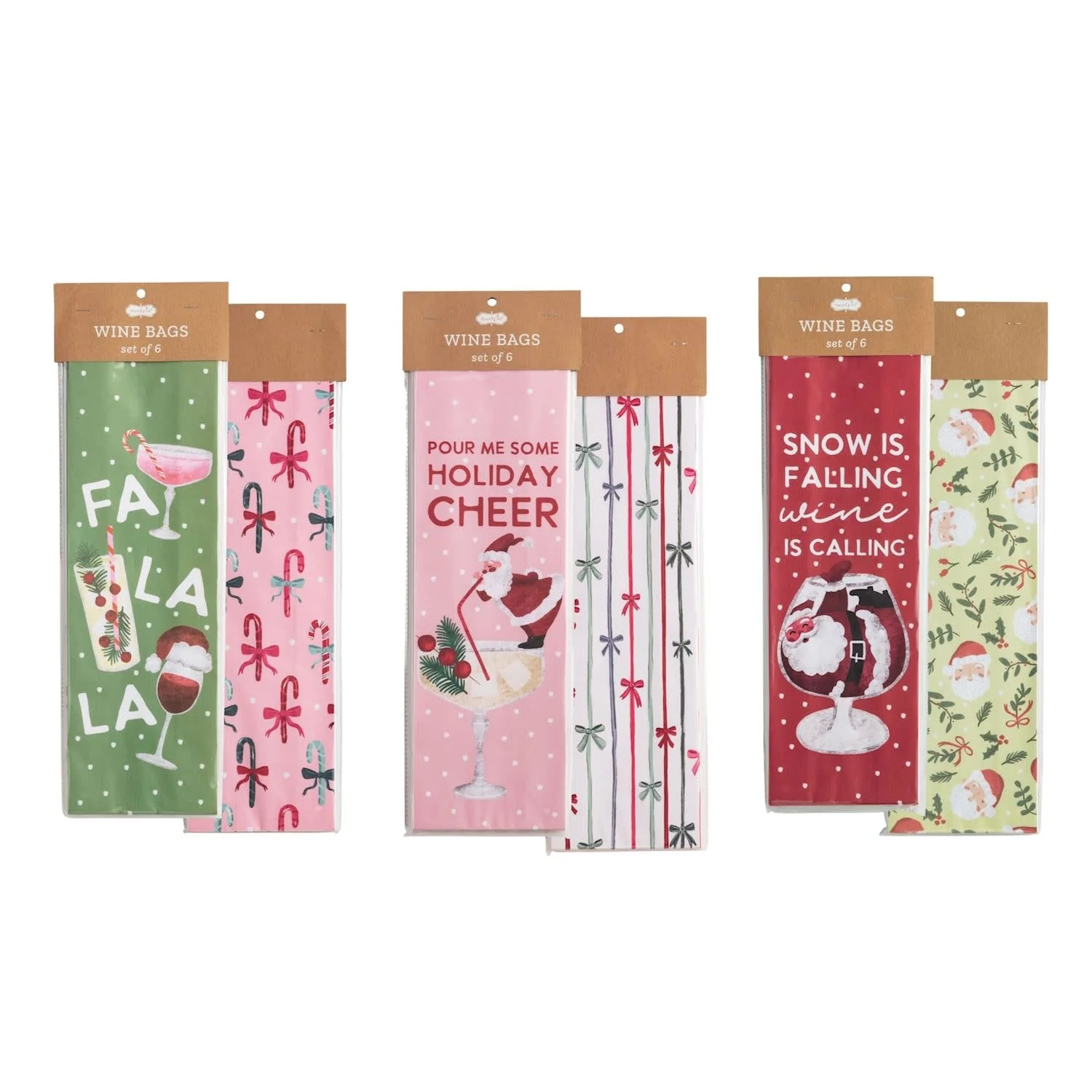 Christmas Paper Wine Bag Sets