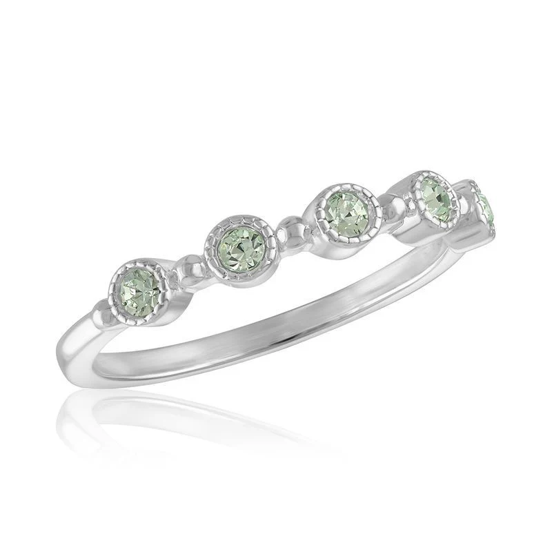 Chrysolite Round Eternity Band Stack Ring - Image 2