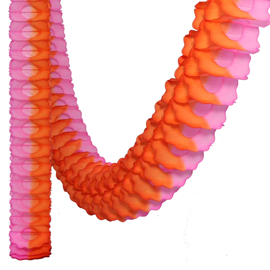 Classic Garland Two-Tone 3.6m Orange & Pink
