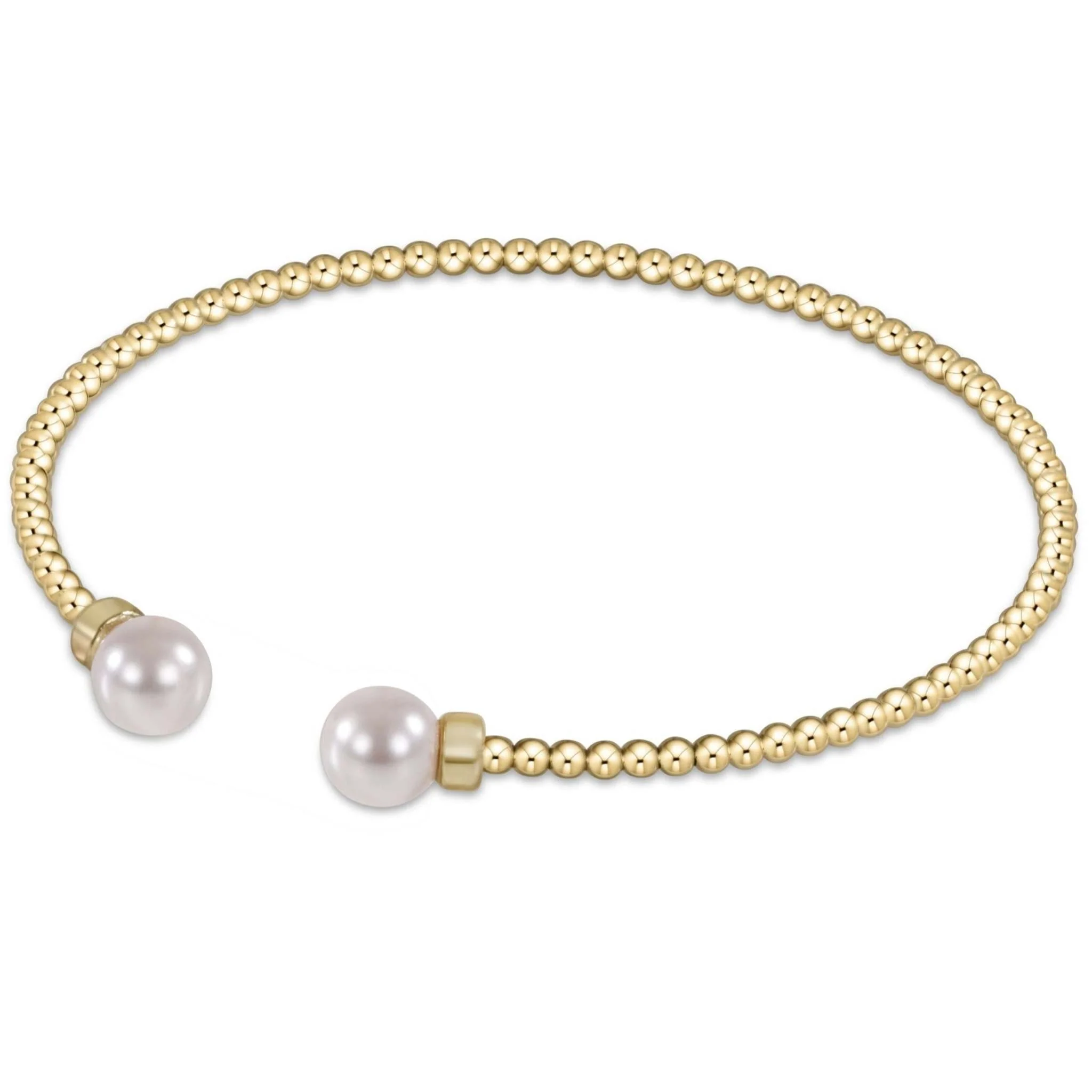 Classic Gold 2MM Bead Cuff - Image 2