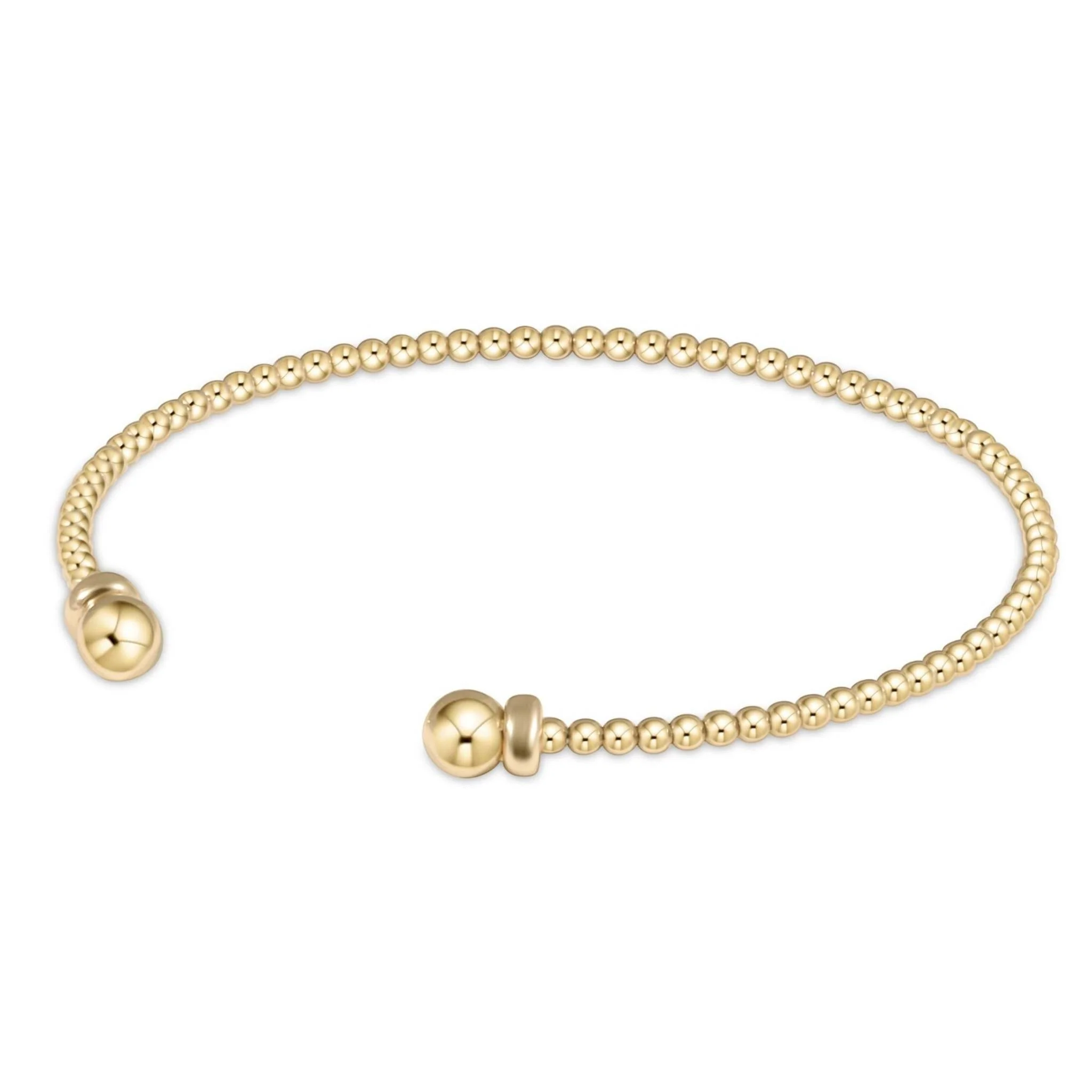 Classic Gold 2MM Bead Cuff - Image 3