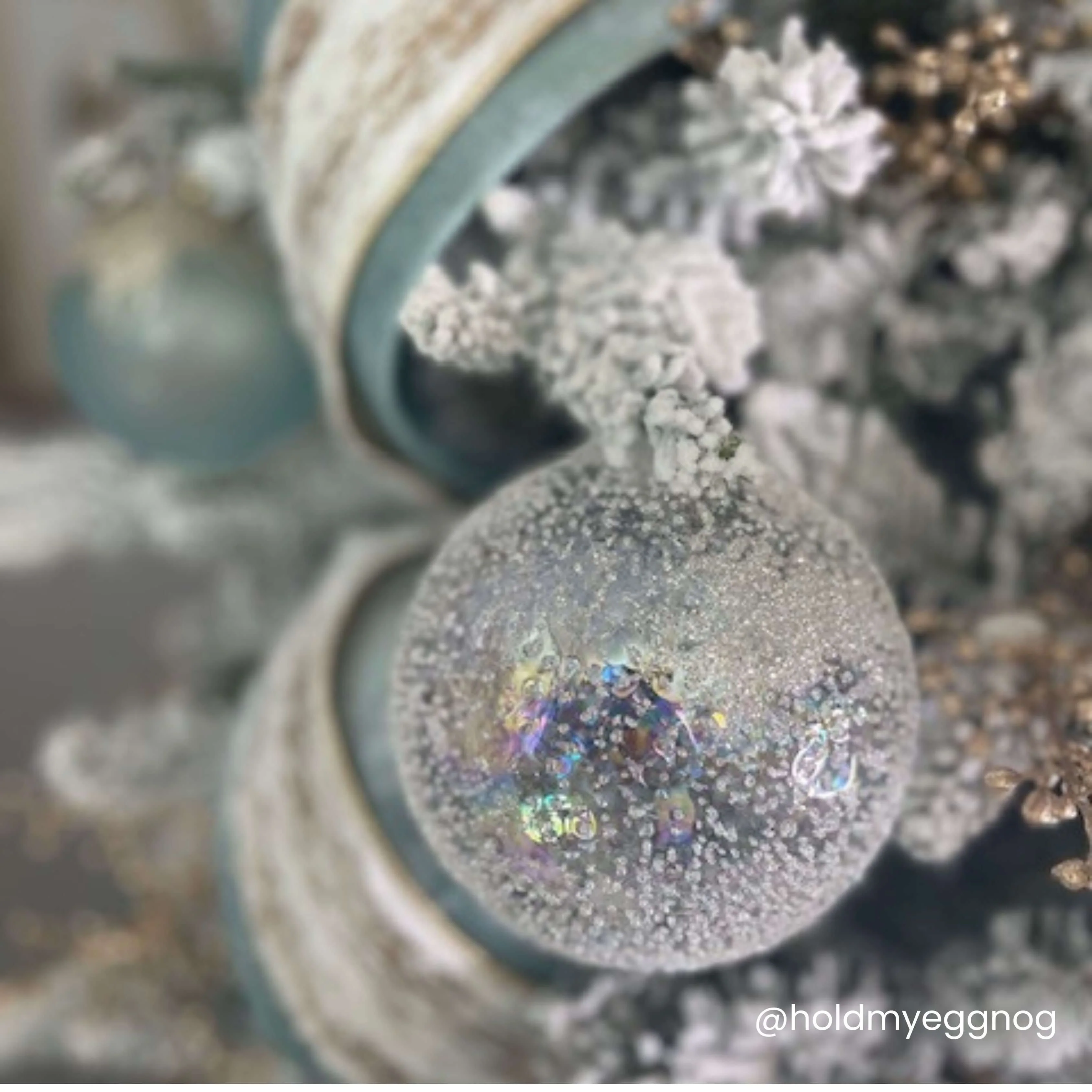 Clear Textured Ball Ornament - Image 2