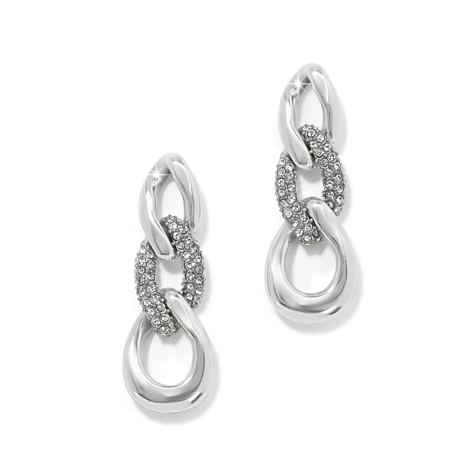 Cleo Pave Link Post Drop Earrings - Image 4