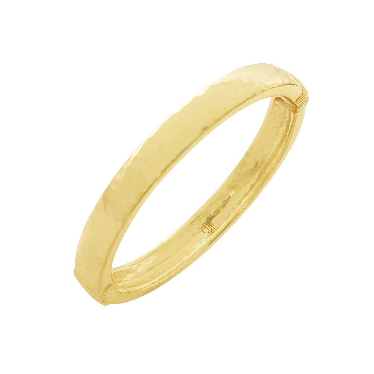 Cleopatra Oval Hinged Bangle - Gold - Image 2