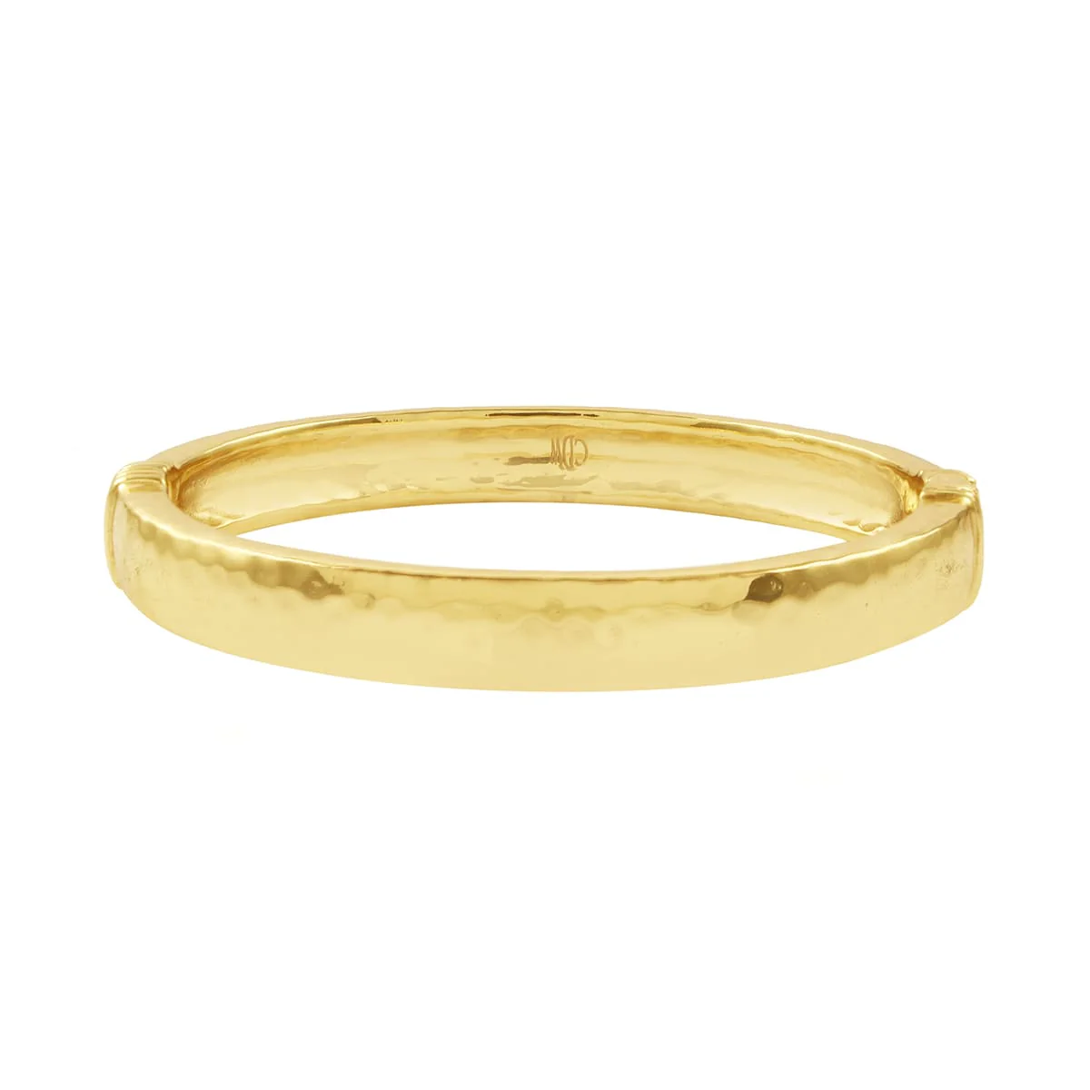 Cleopatra Oval Hinged Bangle - Gold - Image 3