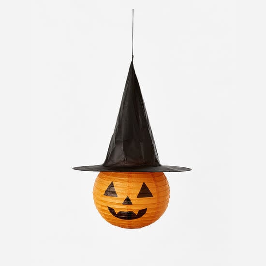 Collapsible Pumpkin with Witch Hat