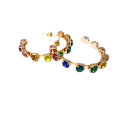 Colorful Half Hoop Earrings