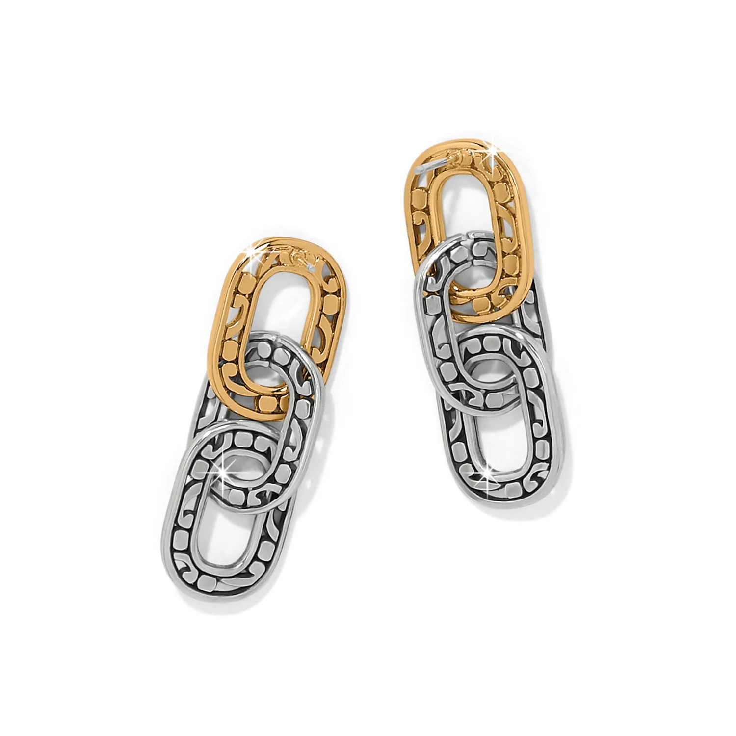 Contempo Linx Duo Two Tone Post Drop Earrings - Image 2