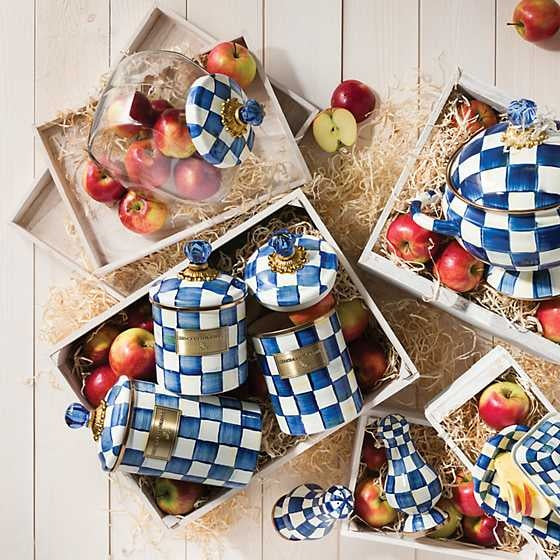Cookie Jar with Royal Check Enamel Lid - Image 2